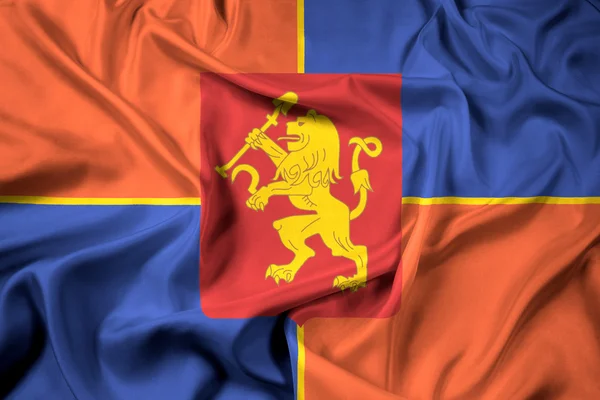 Κυματίζει σημαία του Κρασνογιάρσκ της Ρωσίας — Φωτογραφία Αρχείου