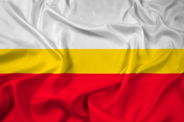 Waving Flag of Lesser Poland Voivodeship, Poland — Stock Photo, Image