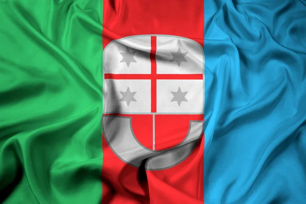 Flagge schwenkend von ligurien, Italien — Stockfoto