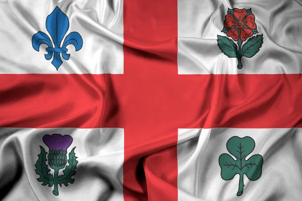 Κυματίζει σημαία του Μόντρεαλ, Καναδάς — Φωτογραφία Αρχείου