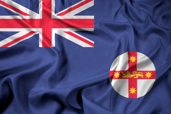 Bandeira ondulante do Estado de Nova Gales do Sul, Austrália — Fotografia de Stock