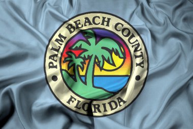 Palm Beach County, Florida, ABD bayrağı sallayarak