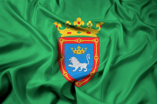 Zwaaien vlag van Pamplona, Spanje — Stockfoto