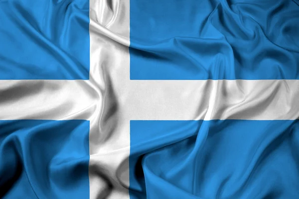 Parnu, Estonya bayrağı sallayarak — Stok fotoğraf