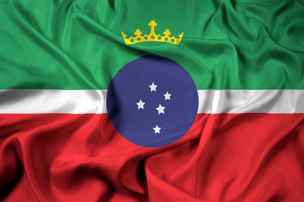 Waving Flag of Pindamonhangaba, Sao Paulo, Brazil — Stock Photo, Image