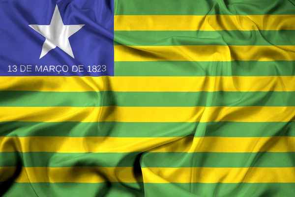 Viftande flagga Piaui State, Brasilien — Stockfoto