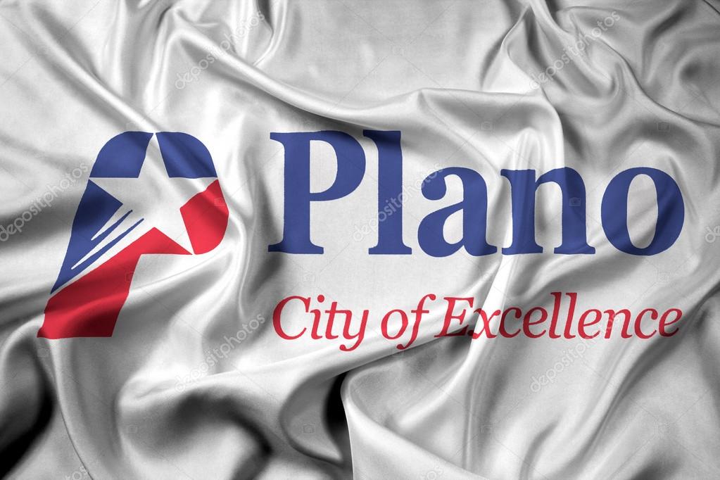 Waving Flag of Plano, Texas, USA