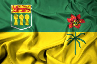 Saskatchewan eyaletinde, Kanada bayrağı sallayarak