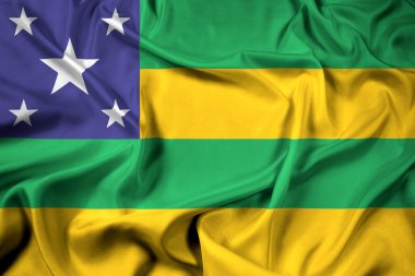 Waving Flag of Sergipe State, Brazil clipart