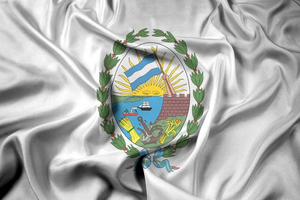 Rosario, Santa Fe, Argentína hullámzó zászlaja — Stock Fotó