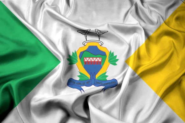 산타 Leopoldina, 스 피 리 토 산 토 주, 브라질의 깃발을 흔들며 — 스톡 사진