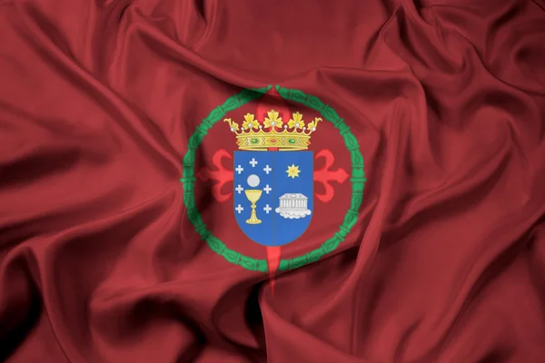 Flagge schwenkend von santiago de compostela, Spanien — Stockfoto