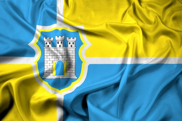 Mávání vlajkou Žytomyr, Ukrajina — Stock fotografie