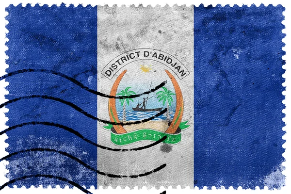 Flaggan i Abidjan, Elfenbenskusten, gamla frimärke — Stockfoto