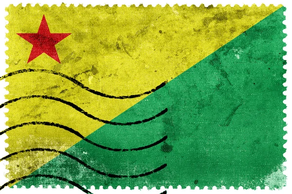 国旗的英亩国家，巴西，旧邮票 — 图库照片
