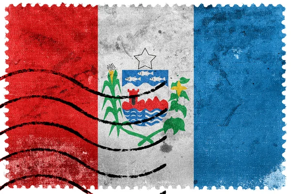 Vlajka státu Alagoas, Brazílie, staré poštovní známky — Stock fotografie