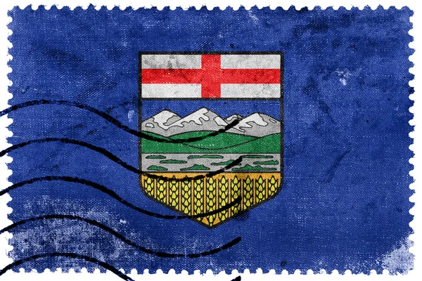 Flagga som provinsen Alberta, Kanada, gamla frimärke — Stockfoto