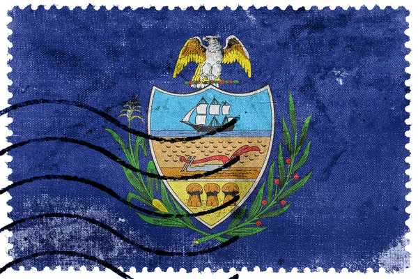 Bandera del Condado de Allegheny, Pensilvania, Estados Unidos, sello postal antiguo — Foto de Stock