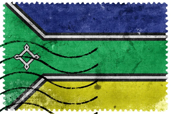 Vlajka státu Amapa, Brazílie, staré poštovní známky — Stock fotografie