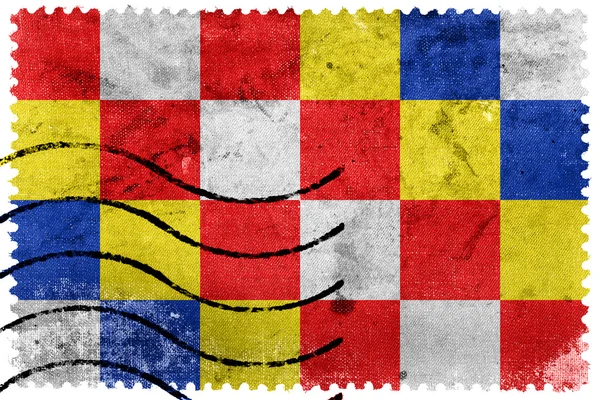 Bandiera della Provincia di Anversa, Belgio, vecchio francobollo — Foto Stock