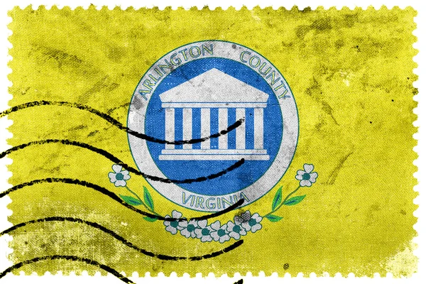 Flagga av Arlington County, Virginia, Usa, gamla frimärke — Stockfoto