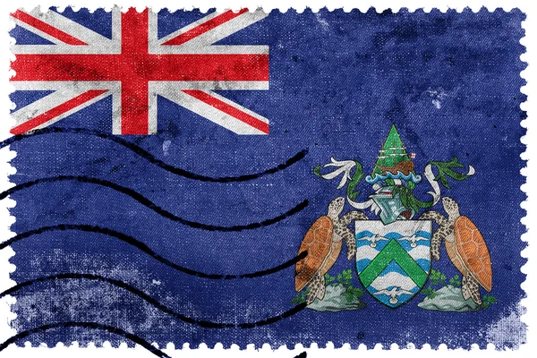 Bandeira da Ilha da Ascensão, Canadá, antigo selo postal — Fotografia de Stock