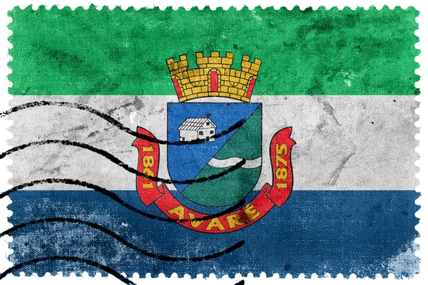 Vlajka Avare, stát Sao Paulo, Brazílie, staré poštovní známka — Stock fotografie