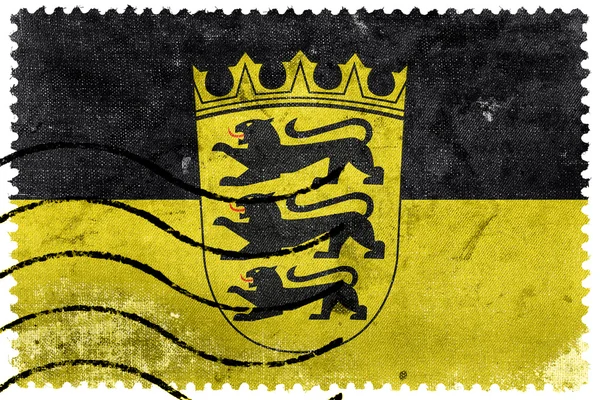 Vlag van Baden-Wurttemberg met wapenschild, Duitsland — Stockfoto