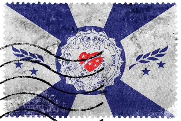 Флаг Белфорда Роксо, Бразилия, старая почтовая марка — стоковое фото
