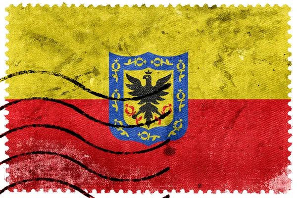 Bandeira de Bogotá, Colômbia, antigo selo postal — Fotografia de Stock