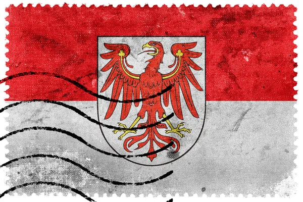 Flag of Brandenburg, Germany, old postage stamp — Stock Photo, Image