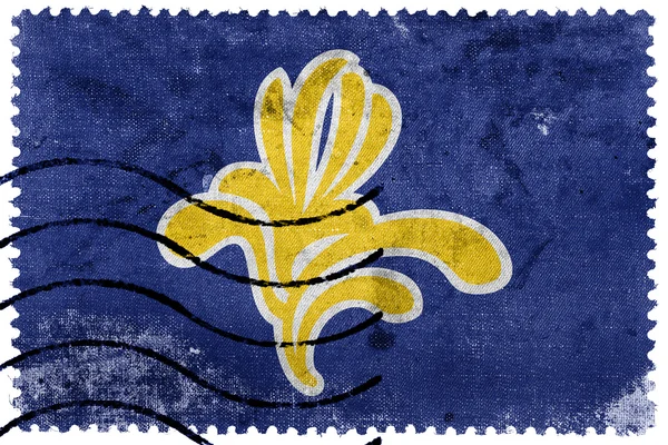 Флаг Брюссельской области, Бельгия 1991 - 2015 гг., старая почтовая марка — стоковое фото