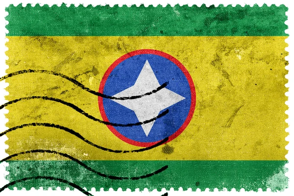Vlajka Bucaramanga, Kolumbie, staré poštovní známky — Stock fotografie