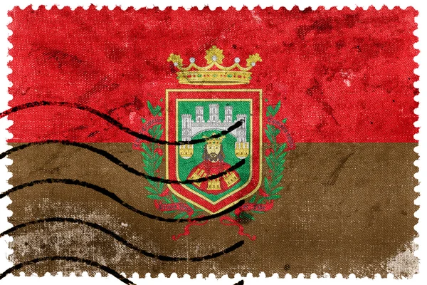 Bandeira de Burgos, Espanha, antigo selo postal — Fotografia de Stock