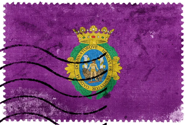 Drapeau de Cadix, Espagne, timbre-poste ancien — Photo