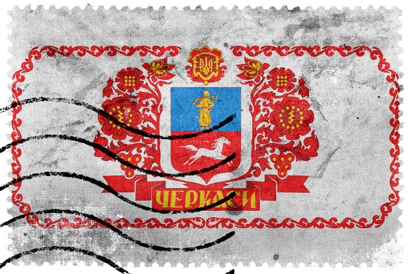 Флаг Черкассы, Украина, старая почтовая марка — стоковое фото