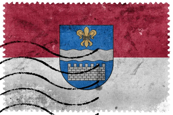 Flag of Daugavpils, Latvia, old postage stamp — Stock Photo, Image