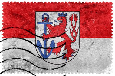 Dusseldorf, Almanya, eski posta pulu bayrağı