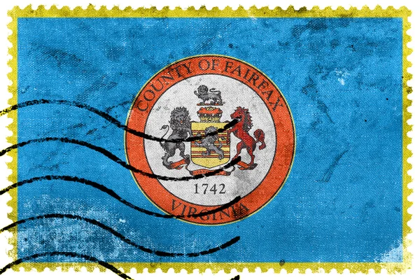 国旗的美国弗吉尼亚州费尔法克斯县旧邮票 — 图库照片
