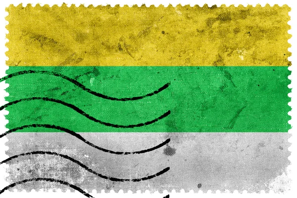 Bandiera di Frantiskovy Lazne, Cechia, vecchio francobollo — Foto Stock