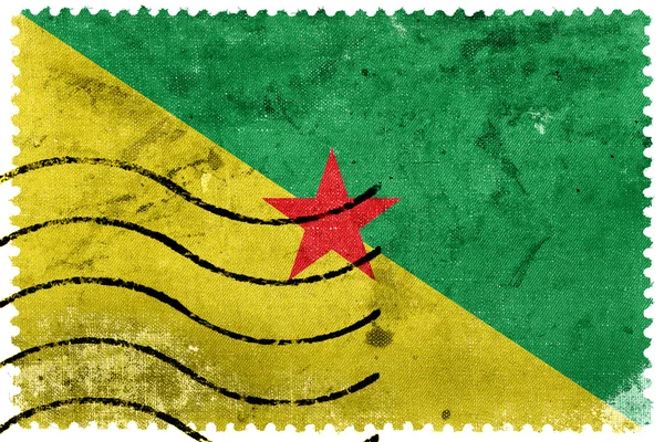国旗的法属圭亚那，法国旧邮票 — 图库照片