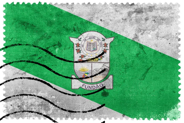 Drapeau de Fundao, État d'Espirito Santo, Brésil, timbre-poste ancien — Photo