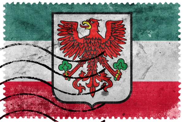 Vlajka Gorzow Wielkopolski s erbem, Polsko — Stock fotografie