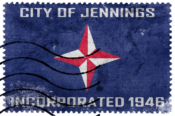 Bandera de Jennings, Missouri, Estados Unidos, sello postal antiguo — Foto de Stock