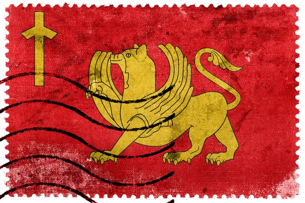 Bandiera di Kaspi, Georgia, vecchio francobollo — Foto Stock
