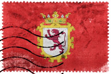 Leon, İspanya, eski posta pulu bayrağı