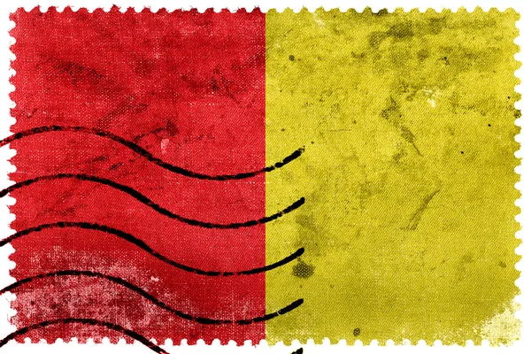 Bandiera di Liegi, Belgio, vecchio francobollo — Foto Stock