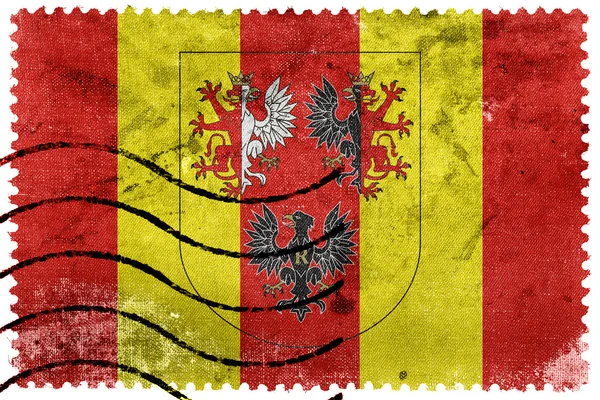 Прапор Лодзьке воєводство з гербом, Польща — стокове фото