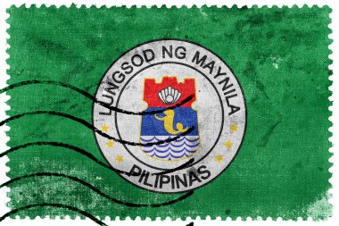 Manila, Filipinler, eski posta pulu bayrağı