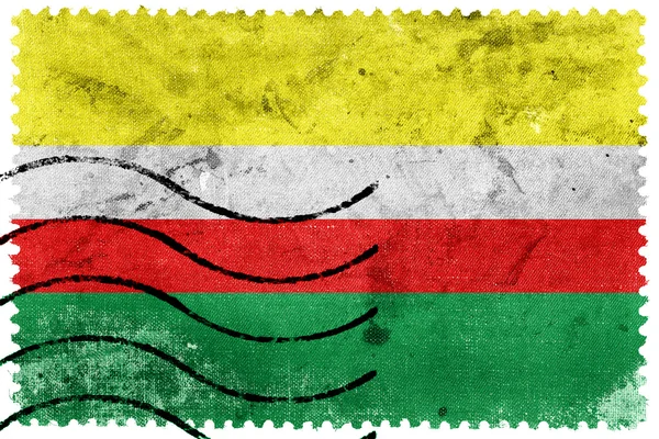Flag of Lubusz Voivodeship, Poland, old postage stamp — Stock Photo, Image